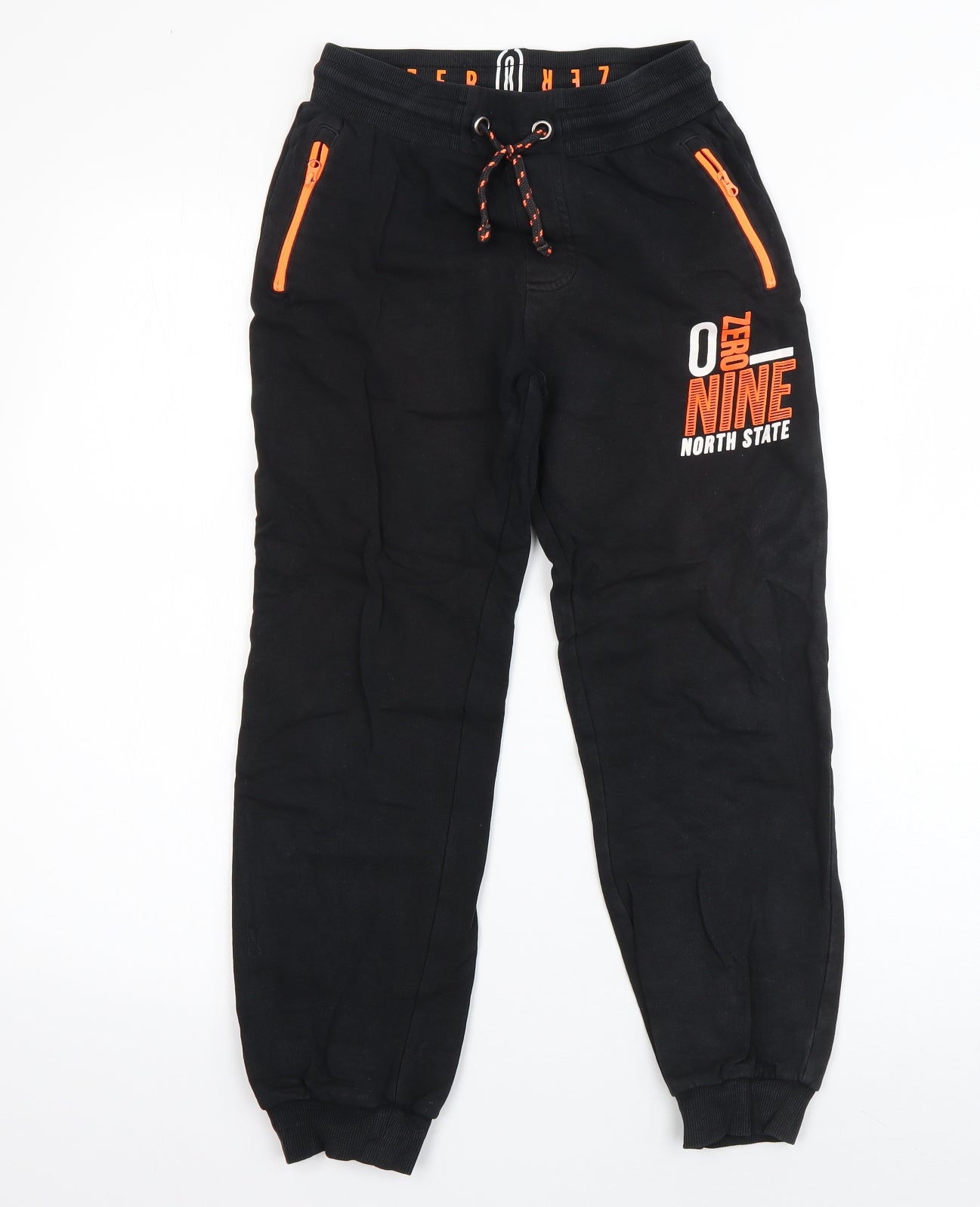 George Boys Black  Cotton Jogger Trousers Size 9-10 Years  Regular Drawstring - North state