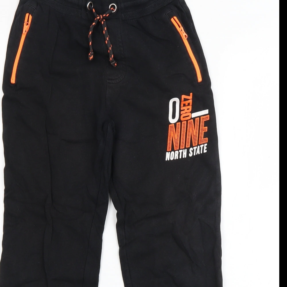 George Boys Black  Cotton Jogger Trousers Size 9-10 Years  Regular Drawstring - North state