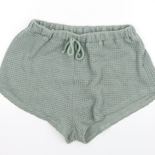 Preworn Womens Green Solid Polyester Capri Pyjama Pants Size S