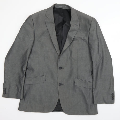 Karl Jackson Mens Grey  Polyester Jacket Suit Jacket Size L