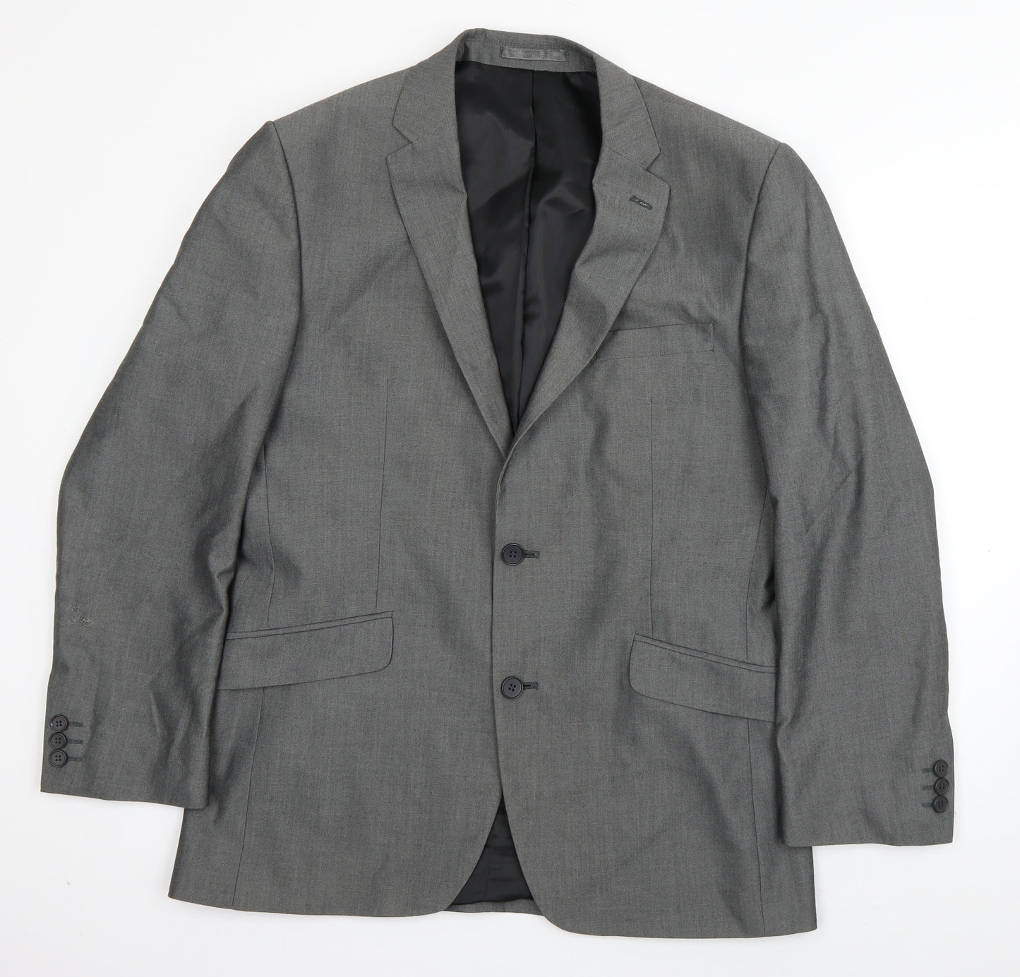Karl Jackson Mens Grey  Polyester Jacket Suit Jacket Size L