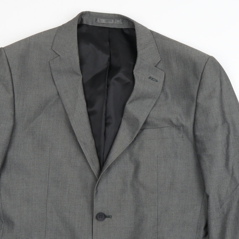 Karl Jackson Mens Grey  Polyester Jacket Suit Jacket Size L