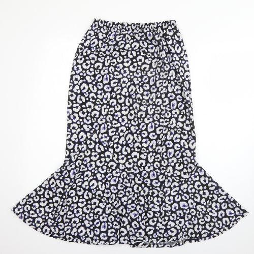 Boohoo Womens Blue Animal Print Polyester Straight & Pencil Skirt Size 8