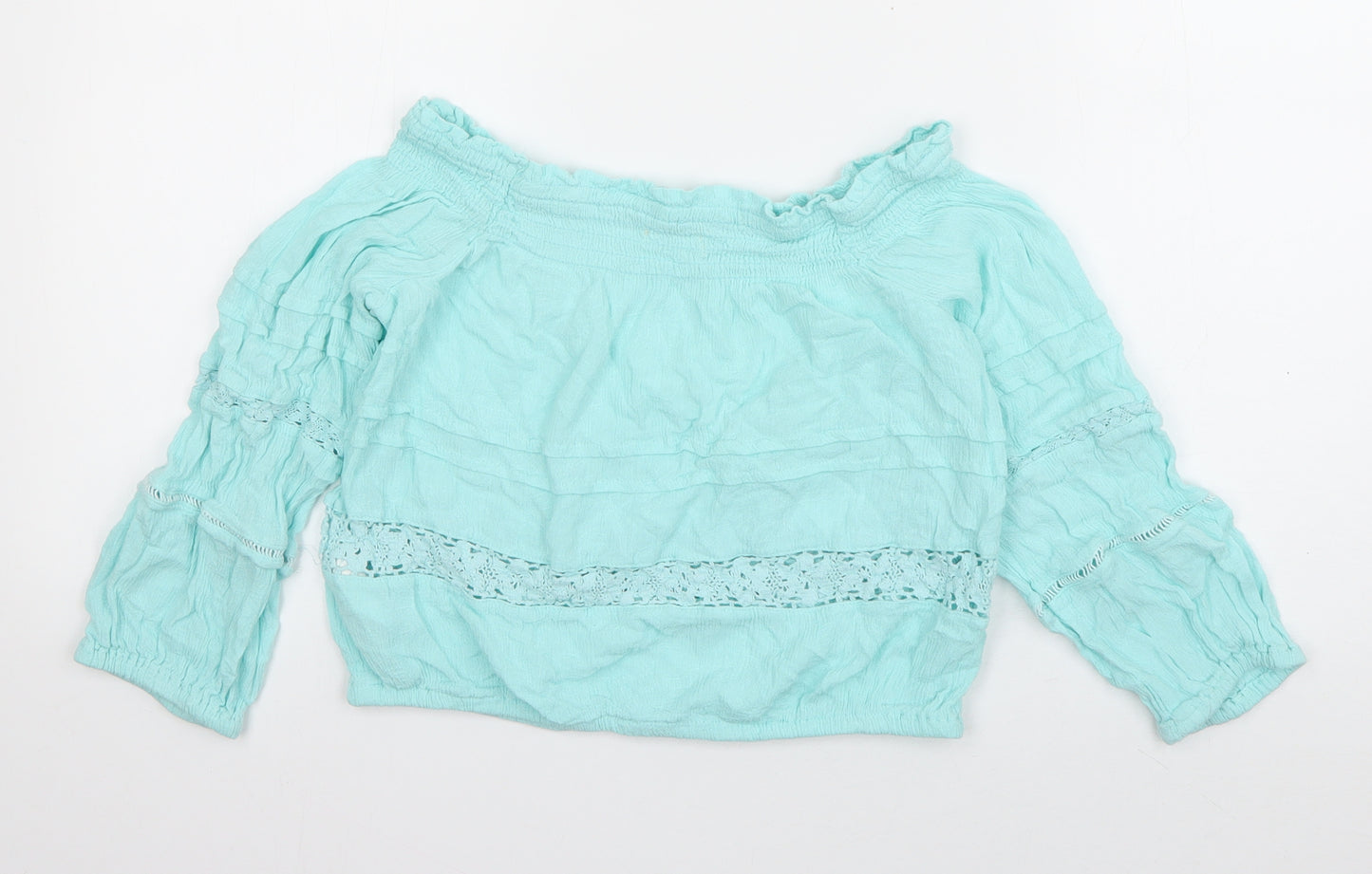 aeropostale Womens Blue  Viscose Basic Blouse Size XS Off the Shoulder