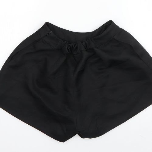 Preworn Womens Black  Polyester Hot Pants Shorts Size S  Regular Zip