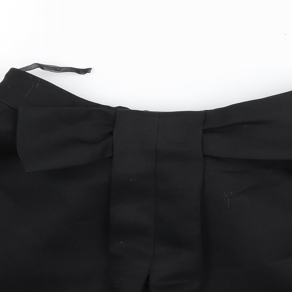 Preworn Womens Black  Polyester Hot Pants Shorts Size S  Regular Zip