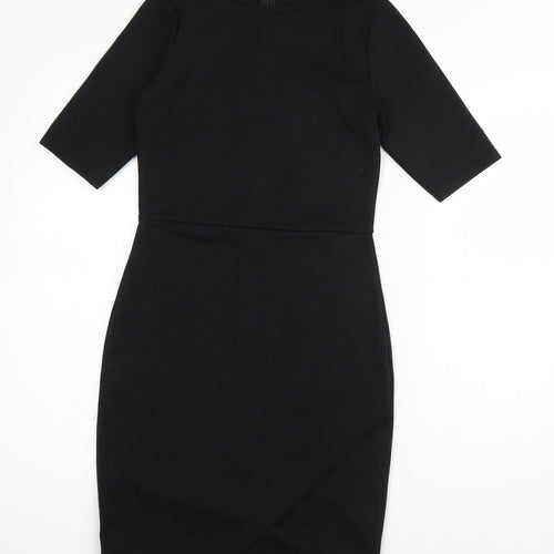Missguided Womens Black  Polyester T-Shirt Dress  Size 10  Round Neck Pullover