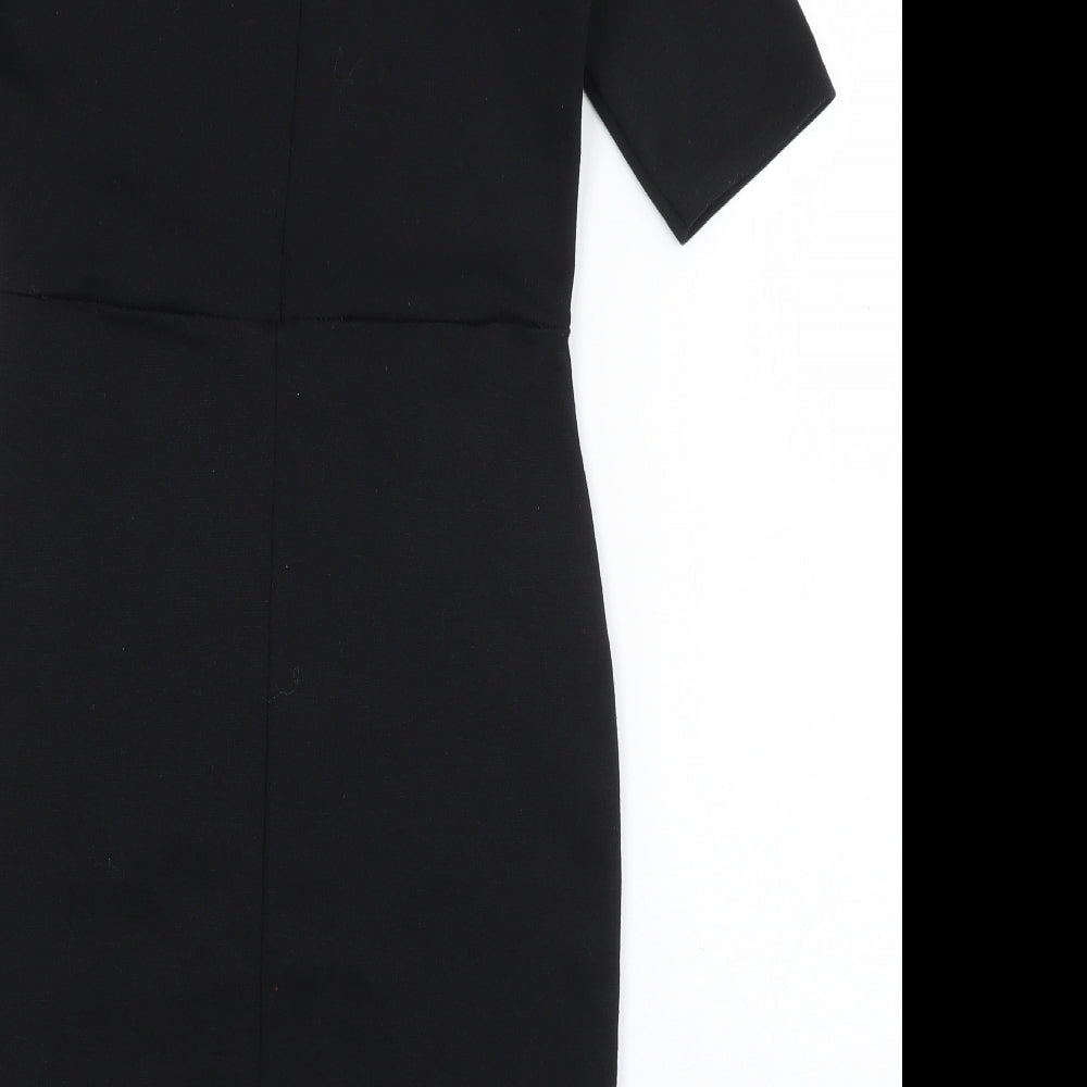 Missguided Womens Black  Polyester T-Shirt Dress  Size 10  Round Neck Pullover