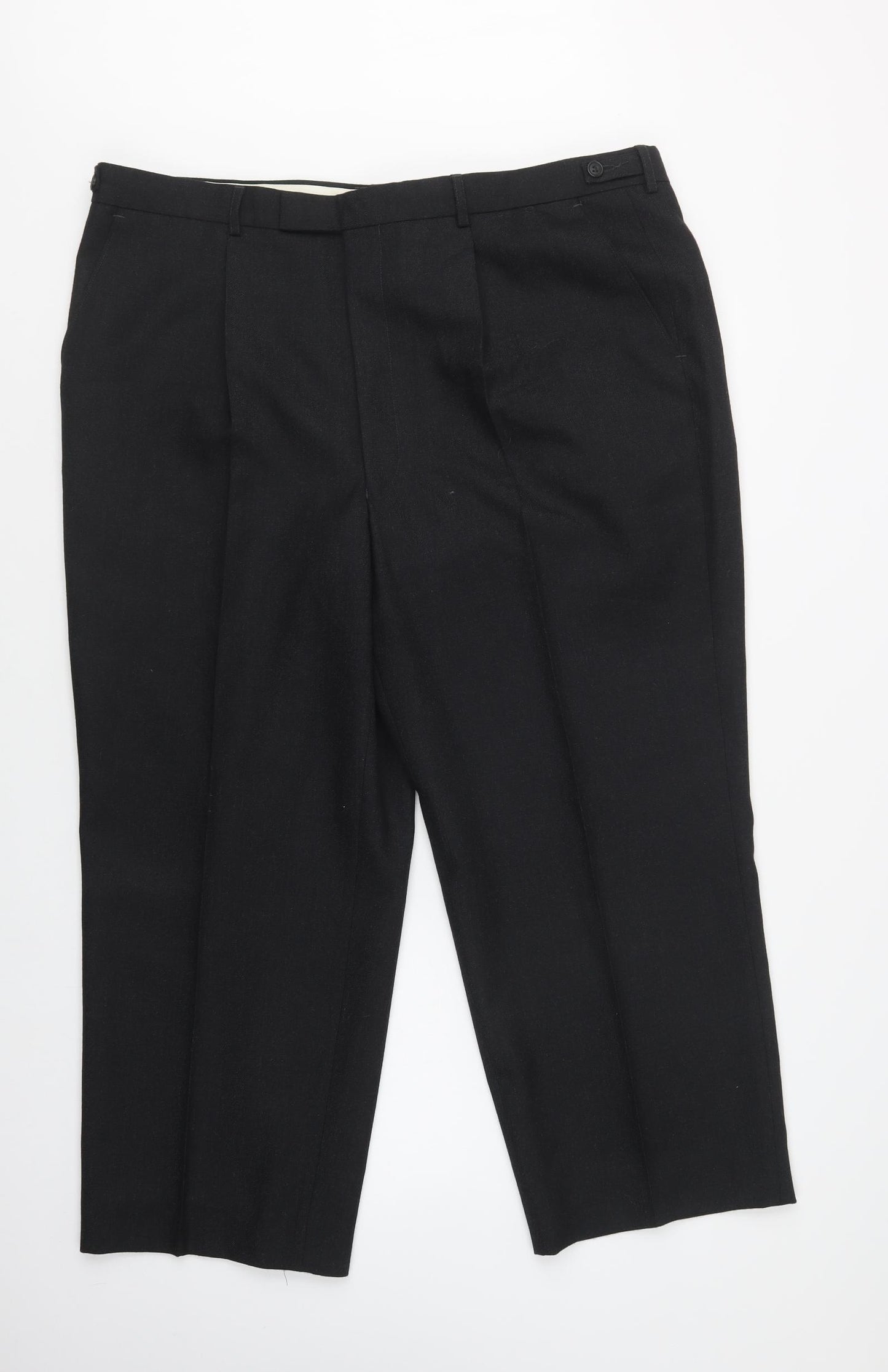 Viceroy Mens Black  Polyester Dress Pants Trousers Size 42 L27 in Regular Hook & Loop