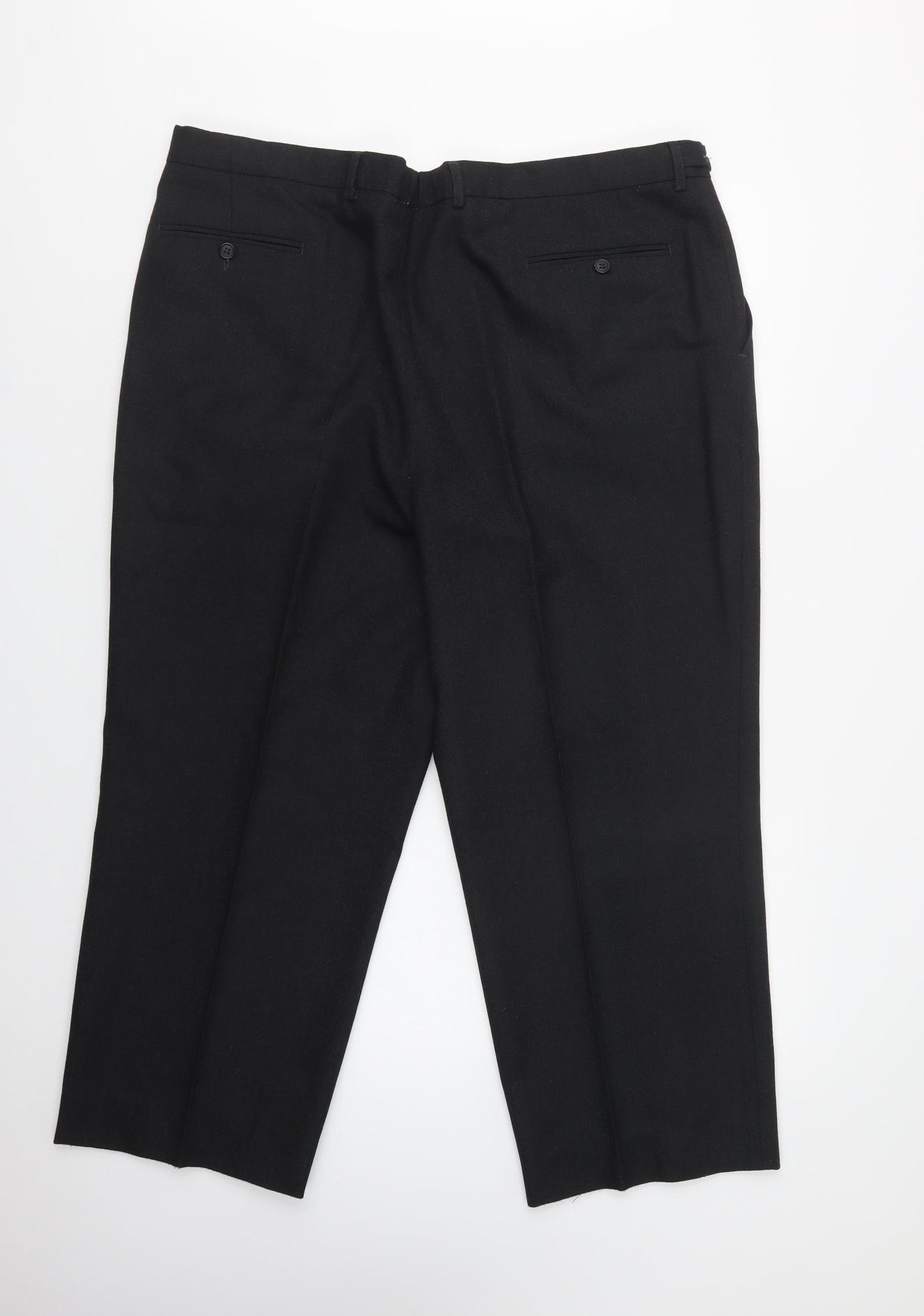 Viceroy Mens Black  Polyester Dress Pants Trousers Size 42 L27 in Regular Hook & Loop