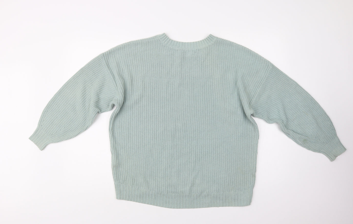 Hollis Womens Green Crew Neck  Cotton Pullover Jumper Size XS