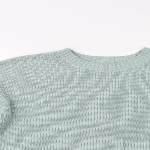Hollis Womens Green Crew Neck  Cotton Pullover Jumper Size XS