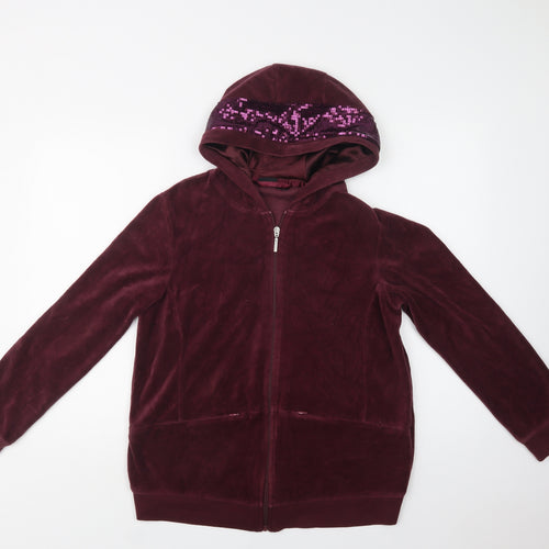 ESMARA Womens Purple  Cotton Full Zip Hoodie Size 18  Zip