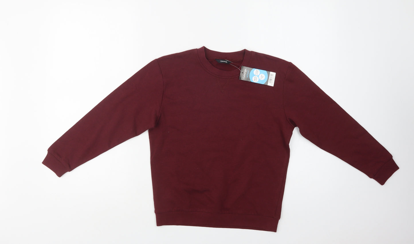 George Boys Purple  Cotton Pullover Sweatshirt Size 7-8 Years   - School Wear