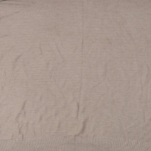 Primark Womens Beige Mock Neck  Viscose Tunic Jumper Size 12