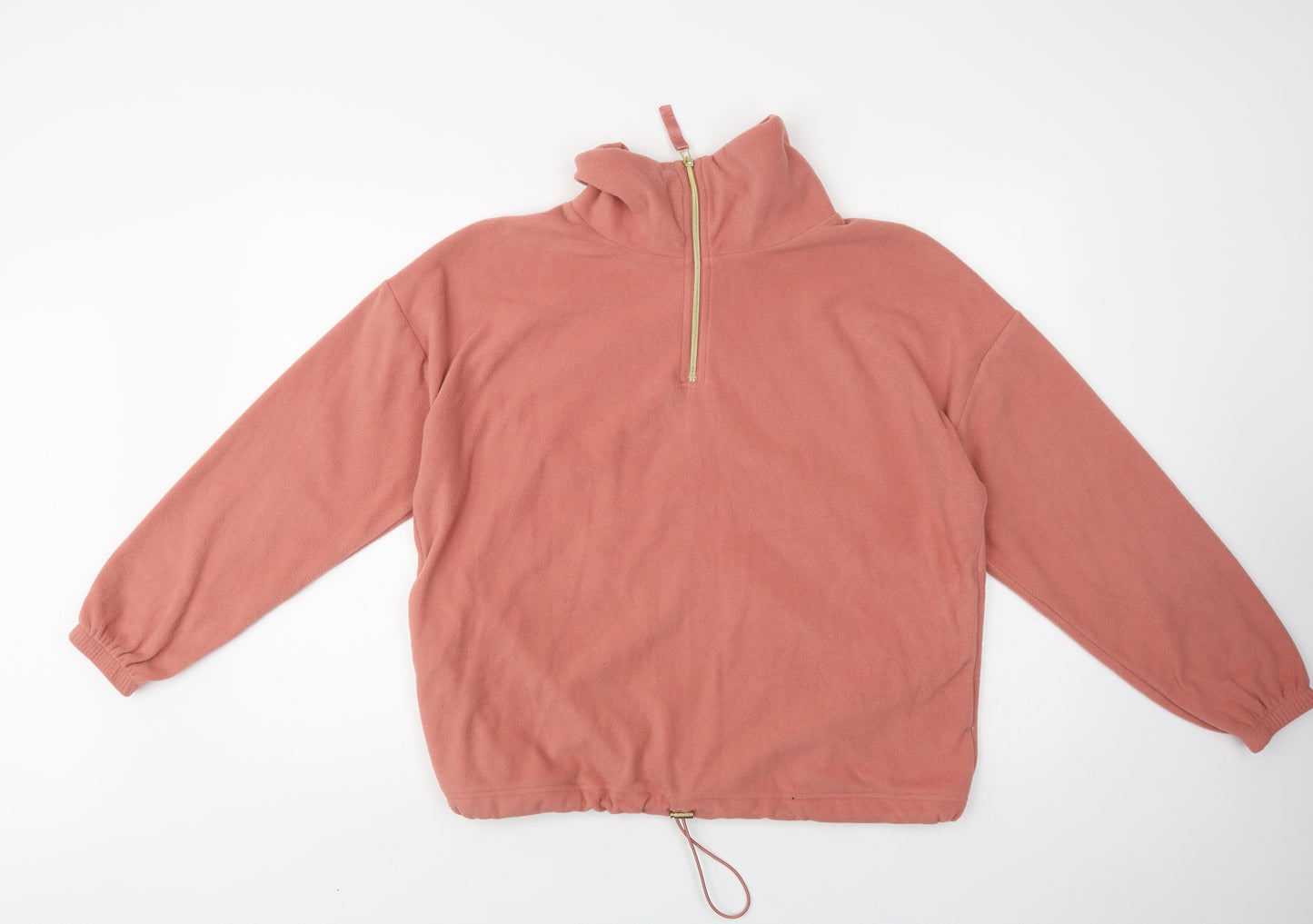 F&F Womens Pink  Polyester Henley Sweatshirt Size M  Zip