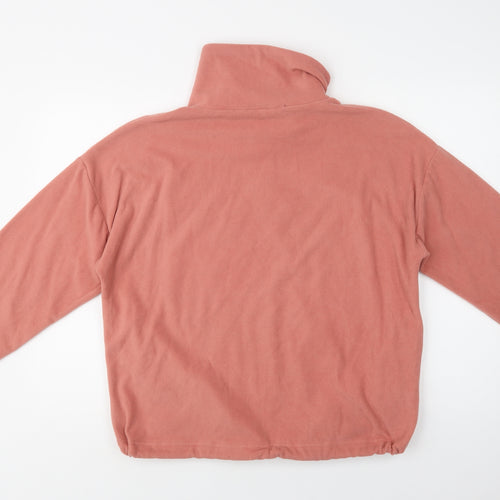 F&F Womens Pink  Polyester Henley Sweatshirt Size M  Zip