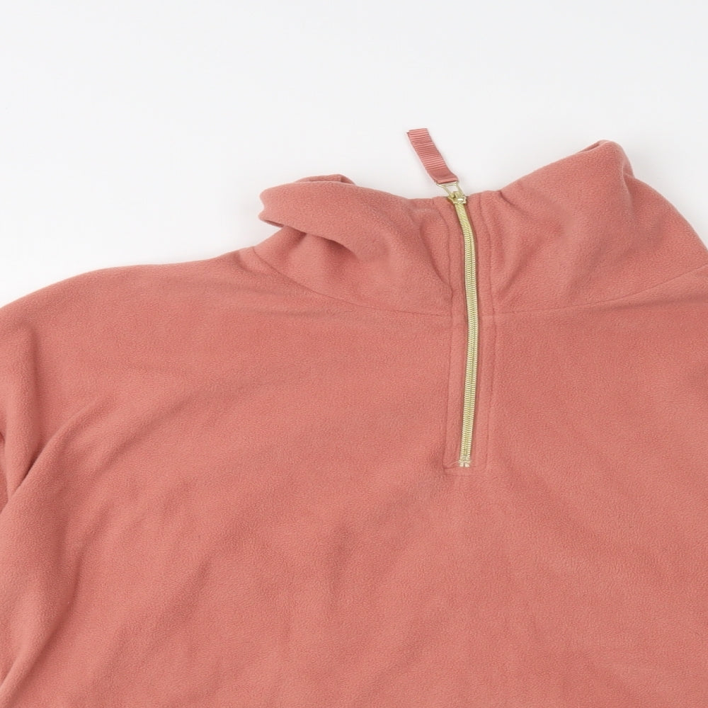 F&F Womens Pink  Polyester Henley Sweatshirt Size M  Zip