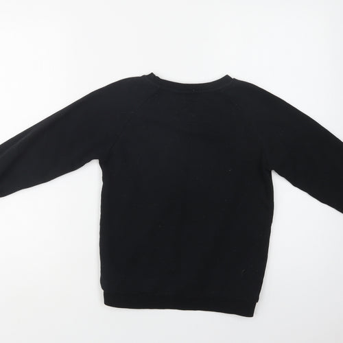 Primark Girls Black  Cotton Pullover Sweatshirt Size 10-11 Years   - Unicorn