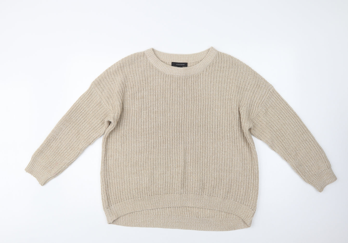 Primark Womens Beige Crew Neck  Acrylic Pullover Jumper Size 18