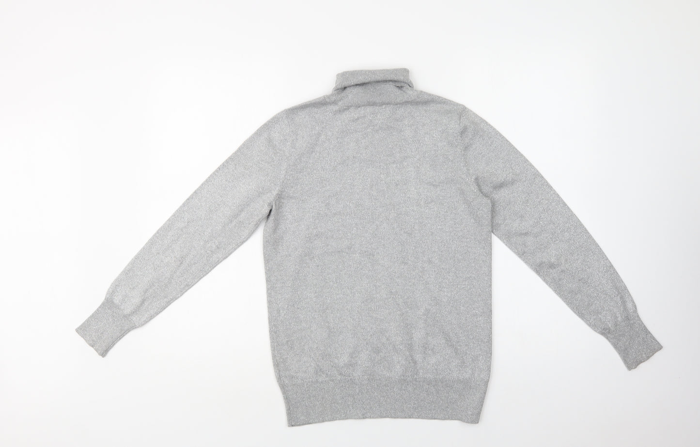 Dorothy Perkins Womens Silver Roll Neck  Viscose Pullover Jumper Size 10