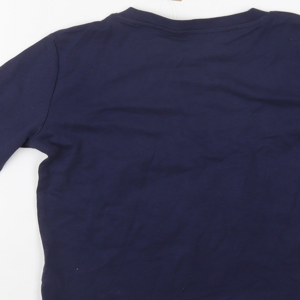 George Girls Blue  Cotton Basic Blouse Size 7-8 Years Crew Neck  - Christmas Top
