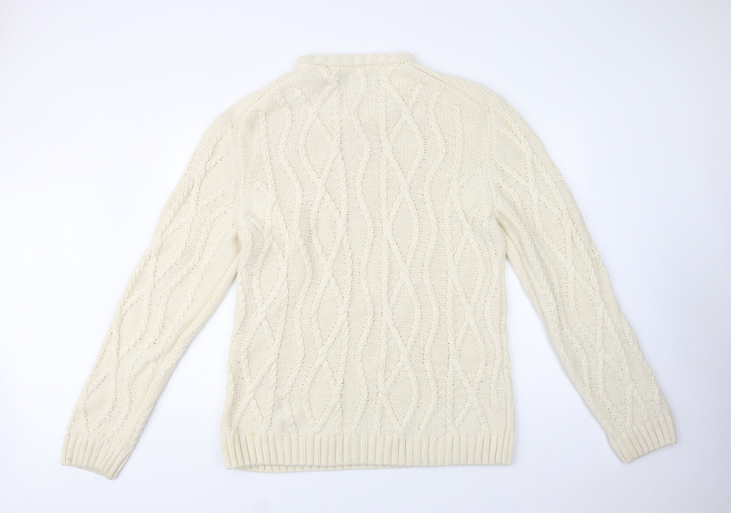 GANT Mens Ivory Crew Neck  Wool Pullover Jumper Size 3XL