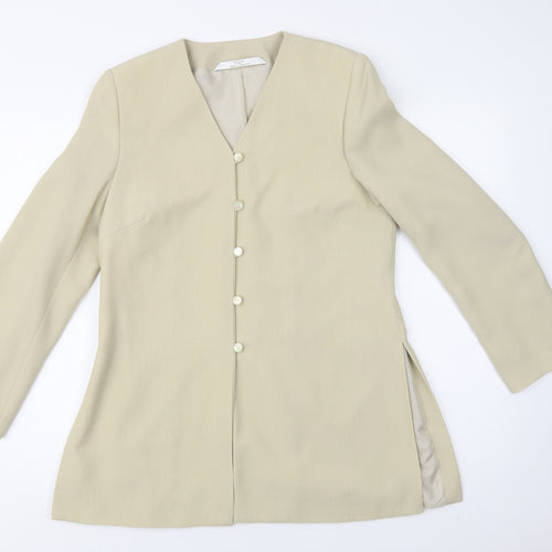 M&S Womens Beige   Jacket Blazer Size 12  Button
