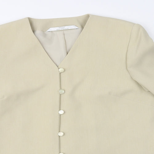 M&S Womens Beige   Jacket Blazer Size 12  Button