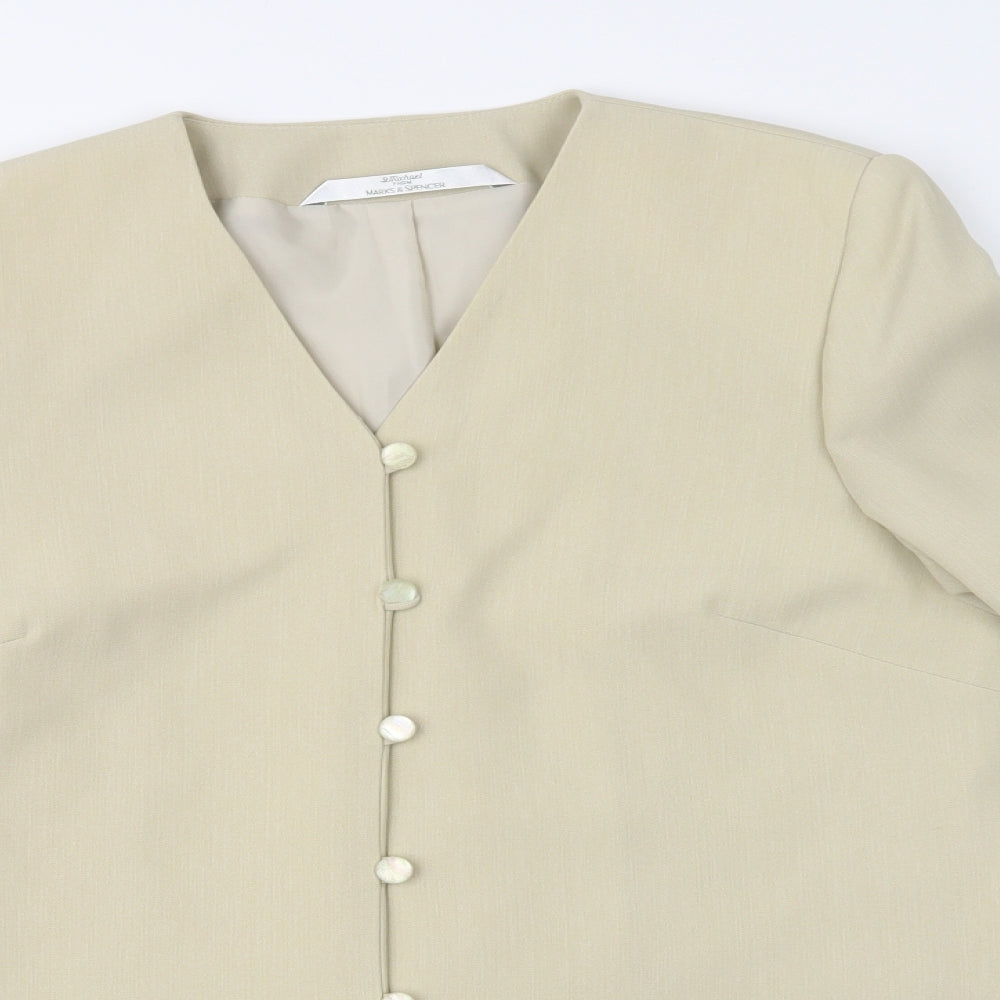 M&S Womens Beige   Jacket Blazer Size 12  Button