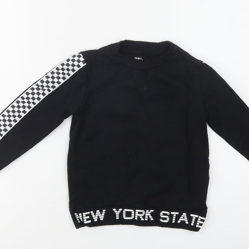 Pep & Co Girls Black Check Cotton Pullover Sweatshirt Size 5-6 Years