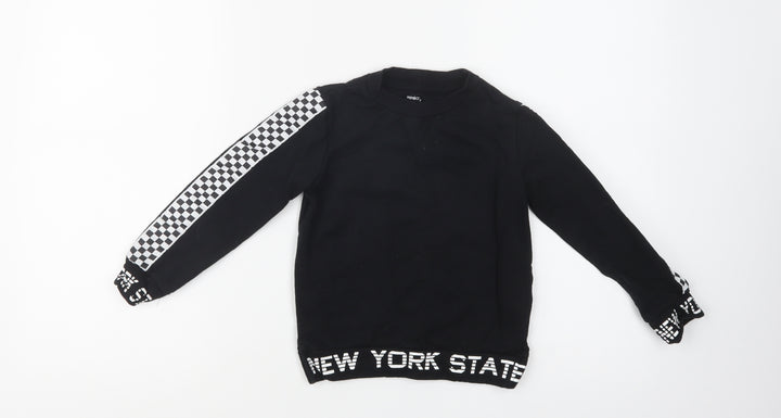 Pep & Co Girls Black Check Cotton Pullover Sweatshirt Size 5-6 Years