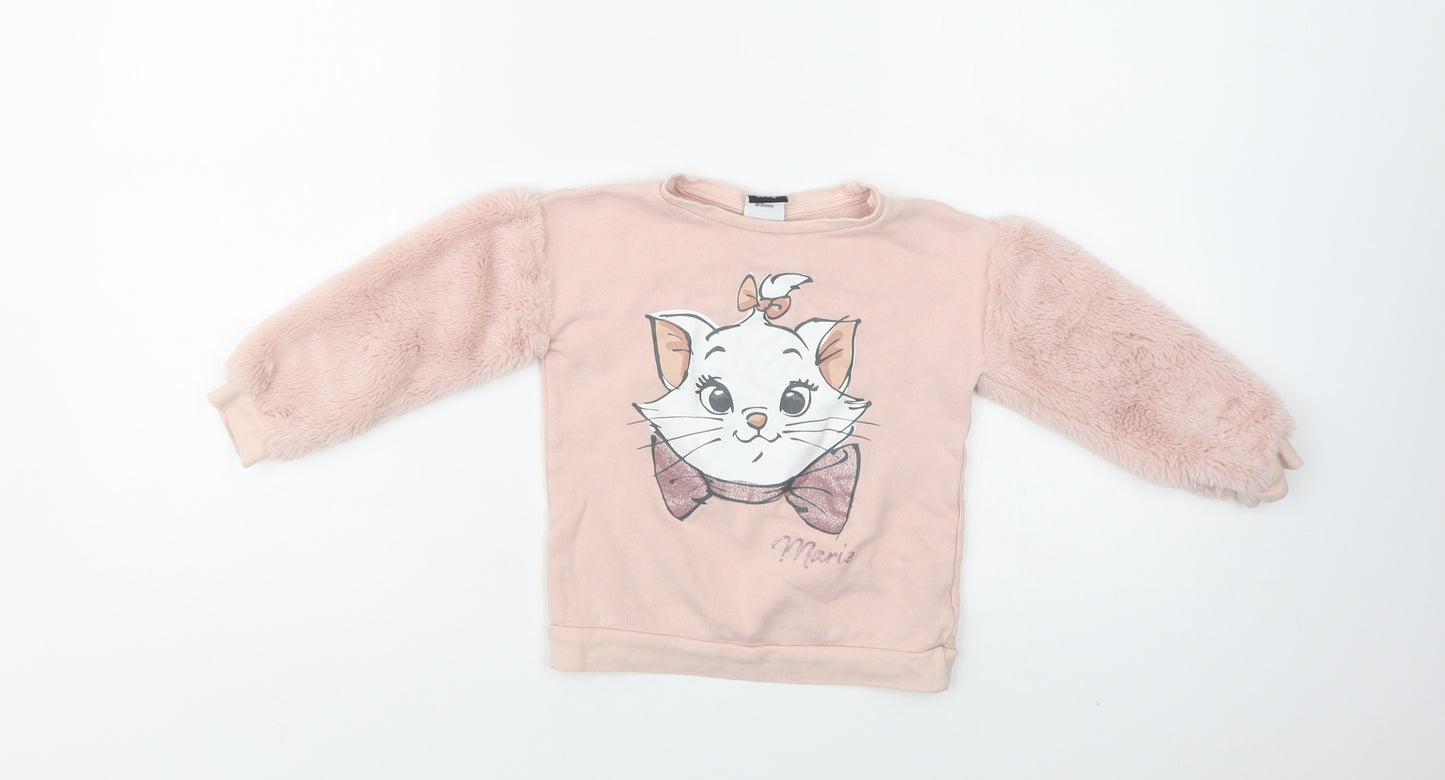 George Girls Pink  Cotton Pullover Sweatshirt Size 3-4 Years   - Disney