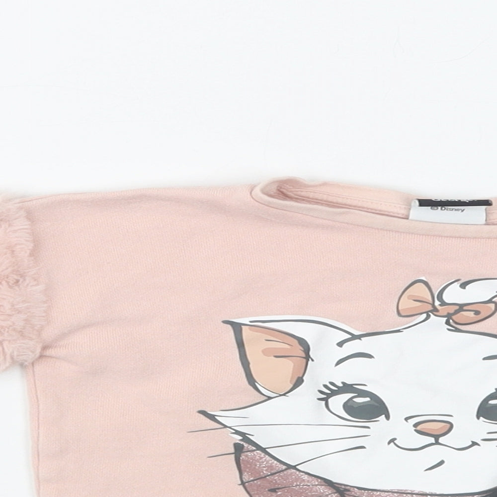 George Girls Pink  Cotton Pullover Sweatshirt Size 3-4 Years   - Disney