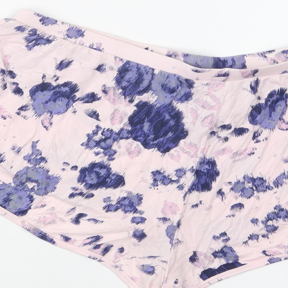 George Womens Pink Geometric Viscose  Sleep Shorts Size 14  Drawstring