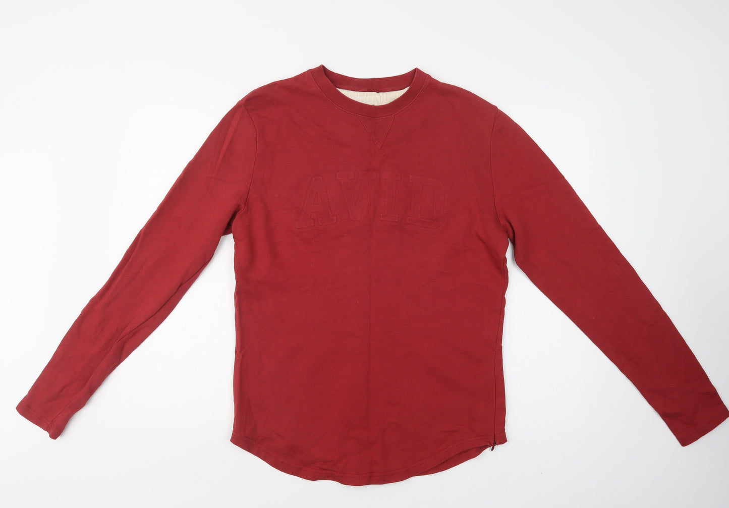 Avid Mens Red  Cotton Pullover Sweatshirt Size M