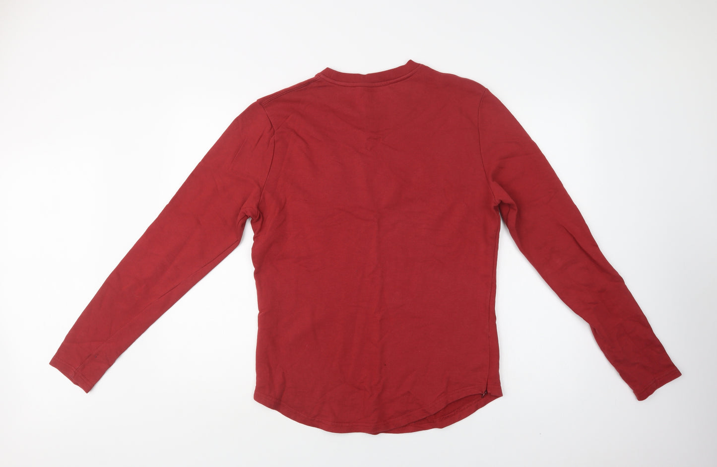 Avid Mens Red  Cotton Pullover Sweatshirt Size M