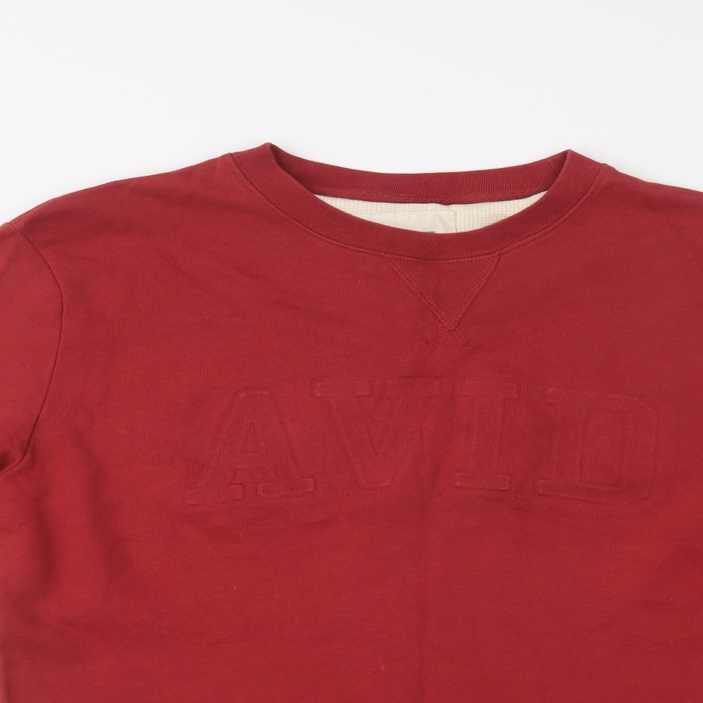 Avid Mens Red  Cotton Pullover Sweatshirt Size M