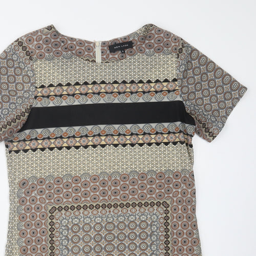 New Look Womens Multicoloured Paisley Polyester Shift  Size 8  Crew Neck Zip
