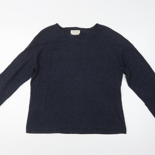 NEXT Womens Blue Crew Neck  Acetate Pullover Jumper Size 18
