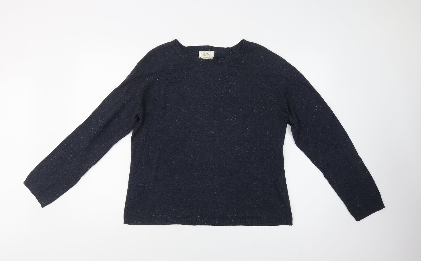 NEXT Womens Blue Crew Neck  Acetate Pullover Jumper Size 18