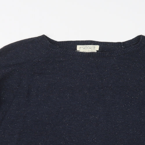 NEXT Womens Blue Crew Neck  Acetate Pullover Jumper Size 18