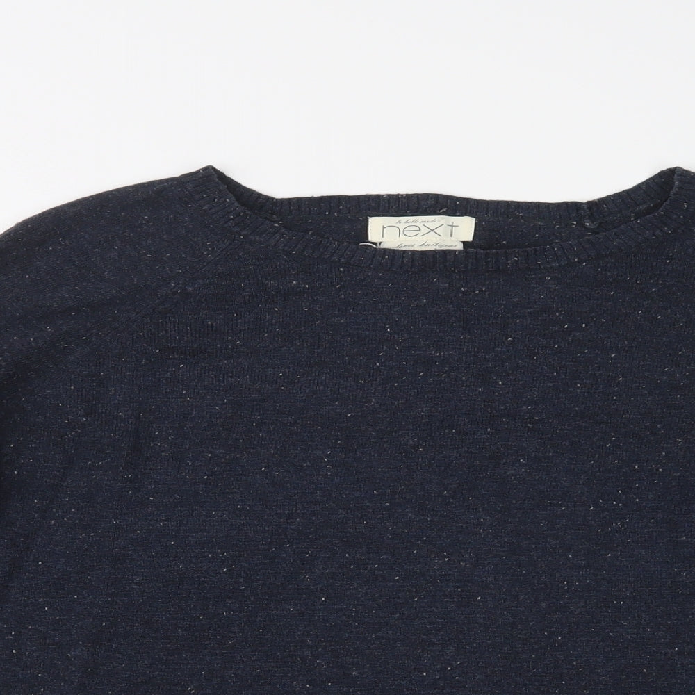 NEXT Womens Blue Crew Neck  Acetate Pullover Jumper Size 18