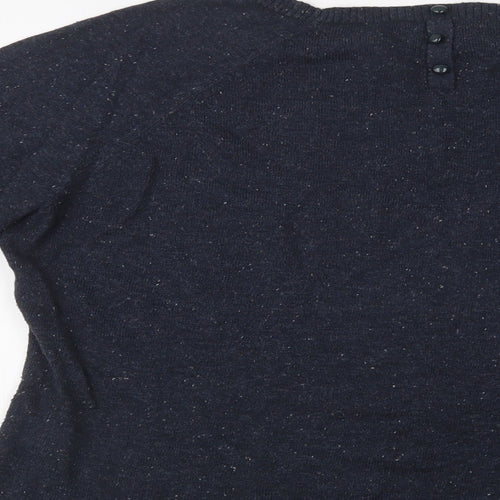 NEXT Womens Blue Crew Neck  Acetate Pullover Jumper Size 18
