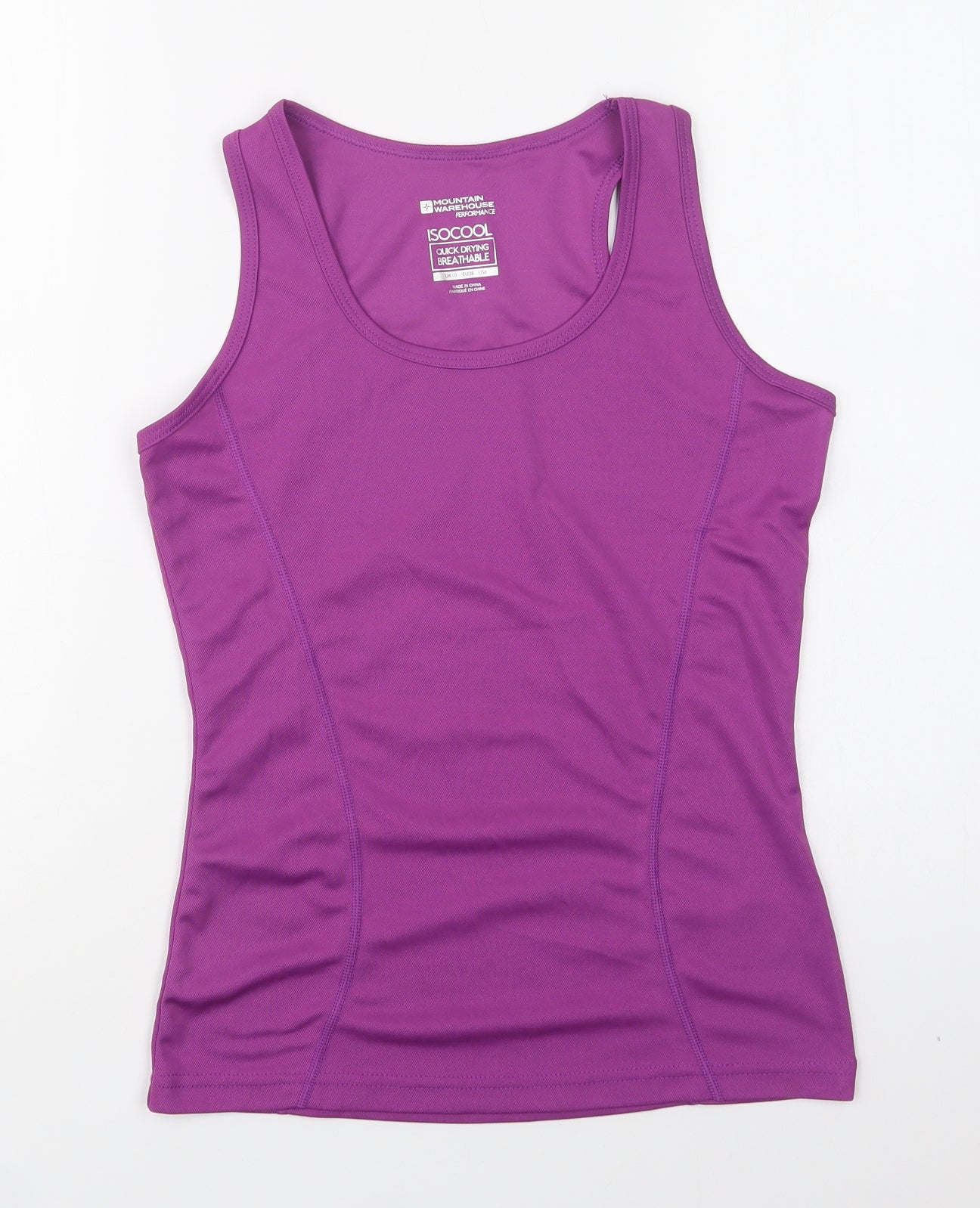 Mountain Warehouse Womens Purple  Polyester Basic Tank Size 10 Scoop Neck