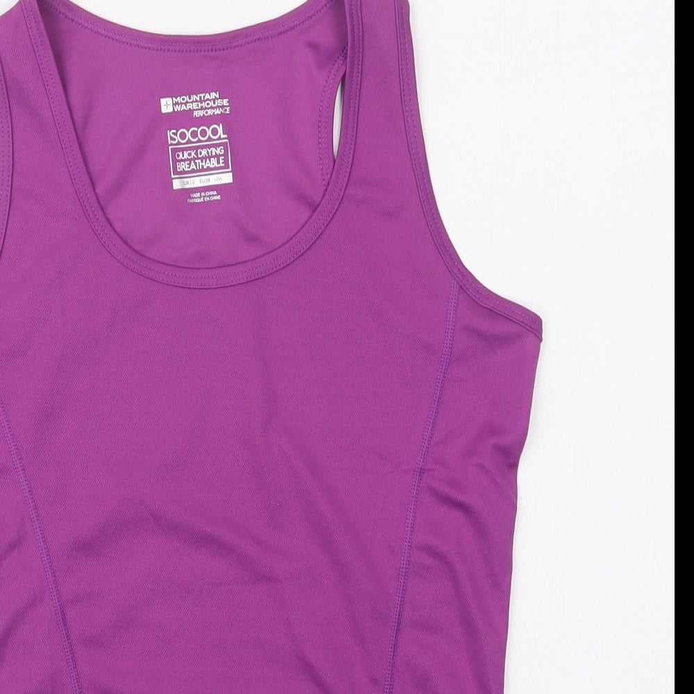 Mountain Warehouse Womens Purple  Polyester Basic Tank Size 10 Scoop Neck