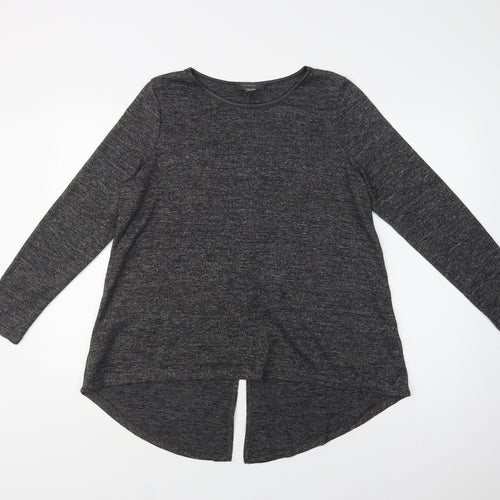 Primark Womens Grey  Polyester Basic Blouse Size L Crew Neck