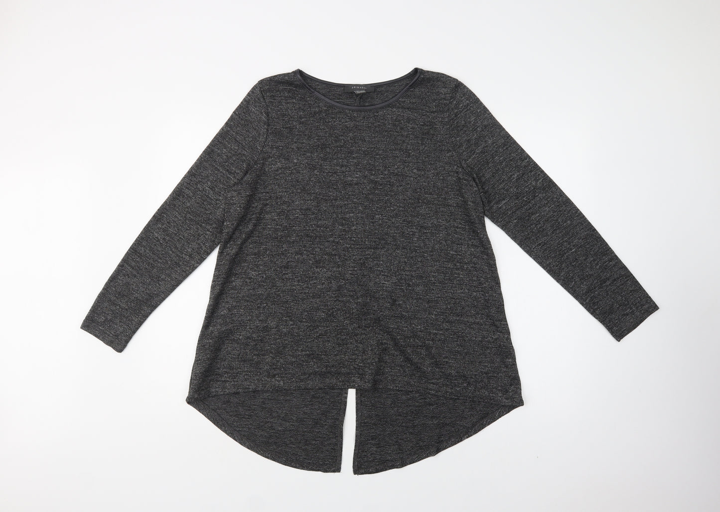 Primark Womens Grey  Polyester Basic Blouse Size L Crew Neck