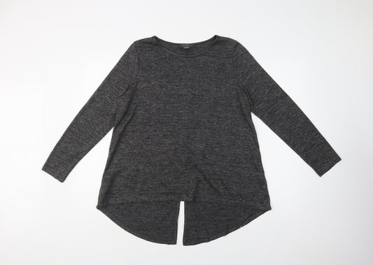 Front view of Primark women’s grey polyester basic blouse, size L, crew neck