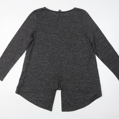 Primark Womens Grey  Polyester Basic Blouse Size L Crew Neck